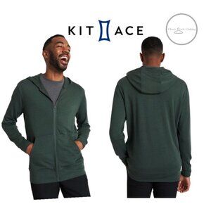 Kit and Ace Brushed Zip Up Hoodie Heather Forest Size XS
